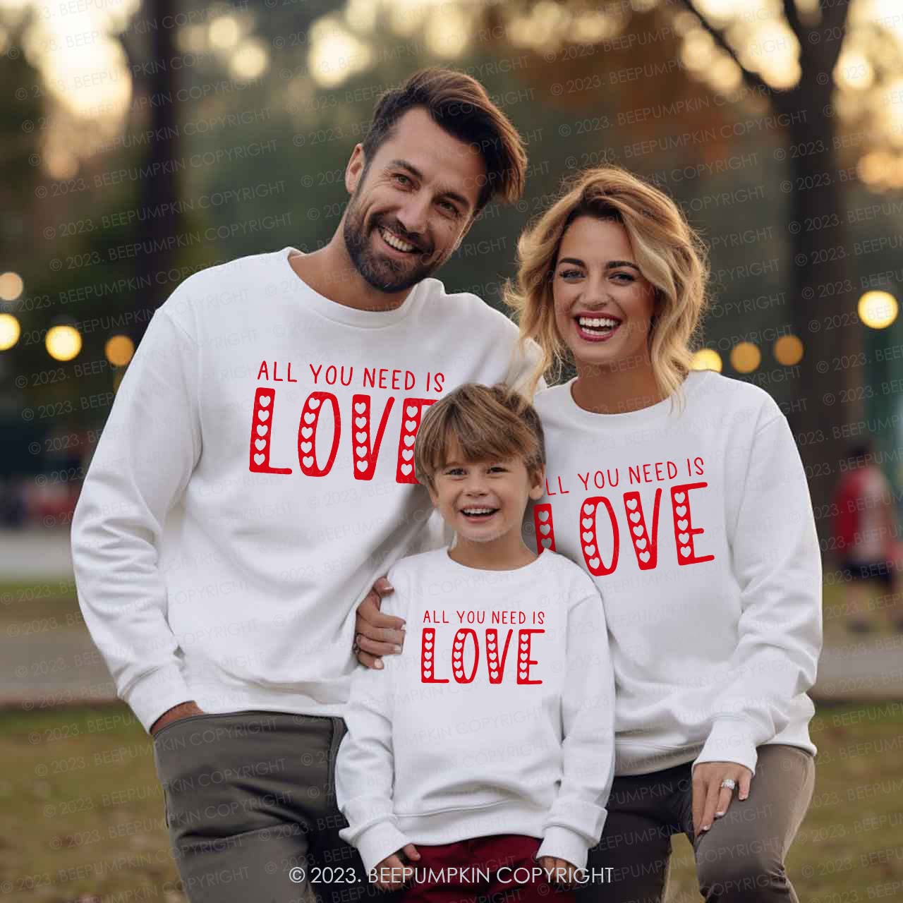 All You Need Is Love Valentine's Family Matching Sweatshirt