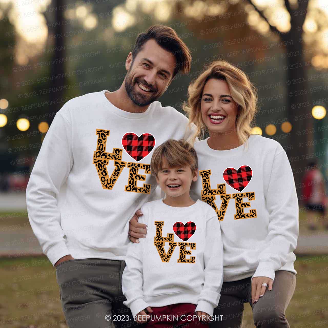 Leopard Print Love Valentine's Family Matching Sweatshirt