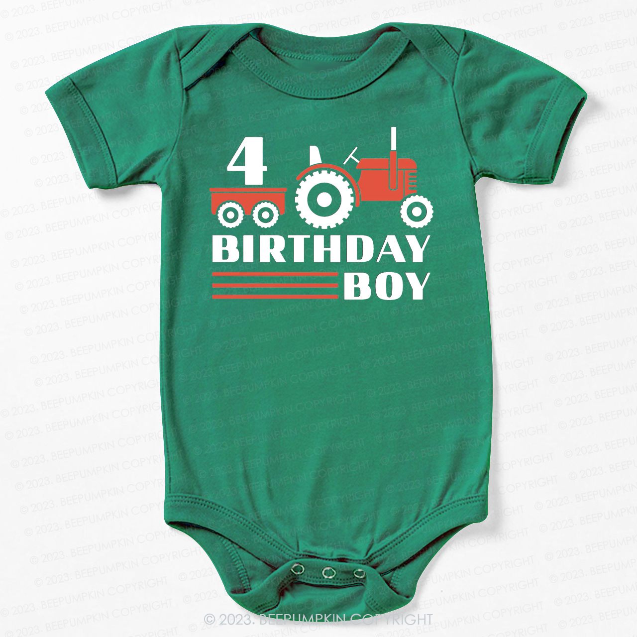 Boy Birthday Tractor Birthday Bodysuit For Baby