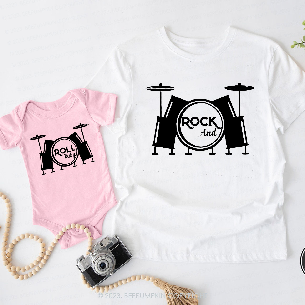 Rock Roll Matching T-Shirts For Dad&Me