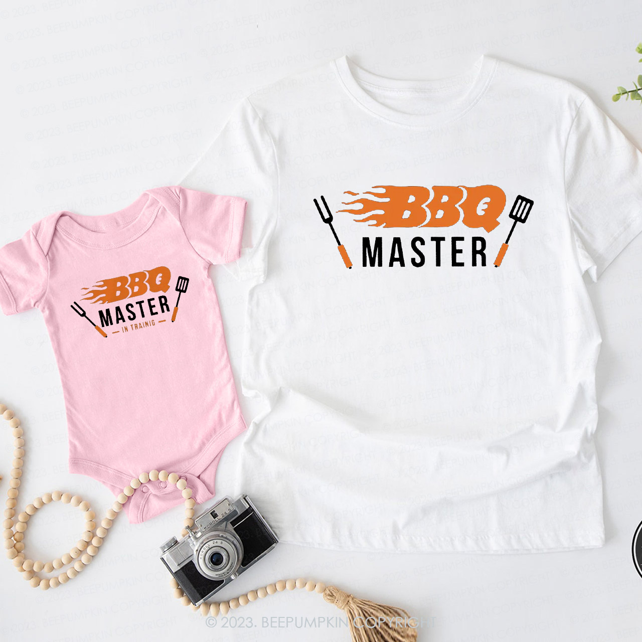 BBQ Master And BBQ Master In Training Matching T-Shirts For Dad&Me