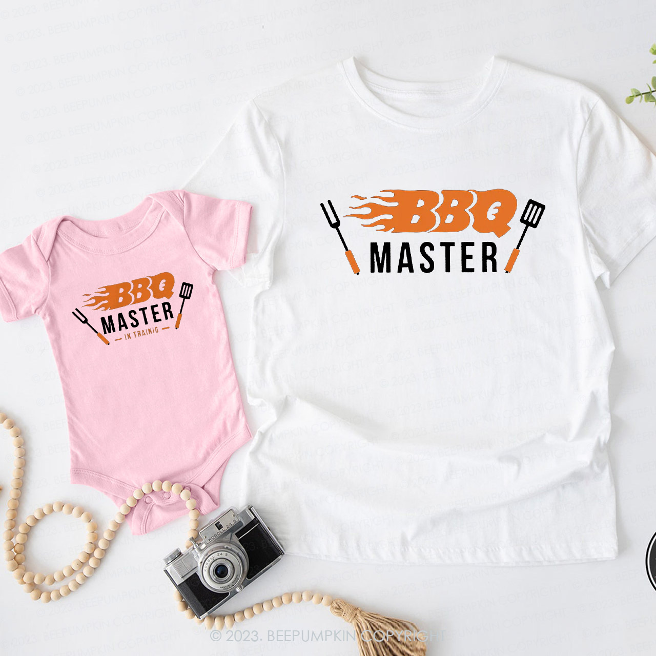 BBQ Master And BBQ Master In Training Matching T-Shirts For Dad&Me