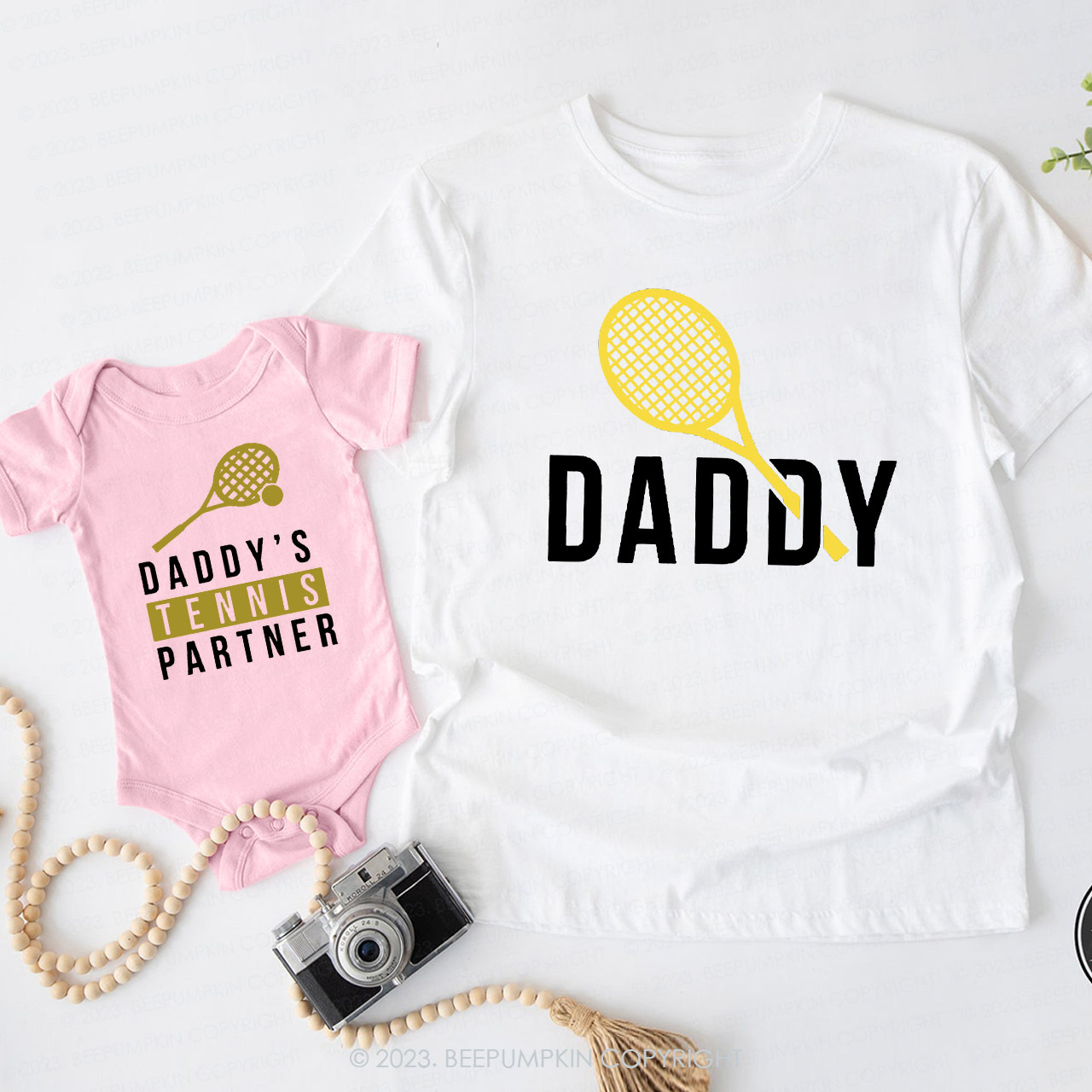 Daddy And Daddy's Tennis Partner Matching T-Shirts For Dad&Me