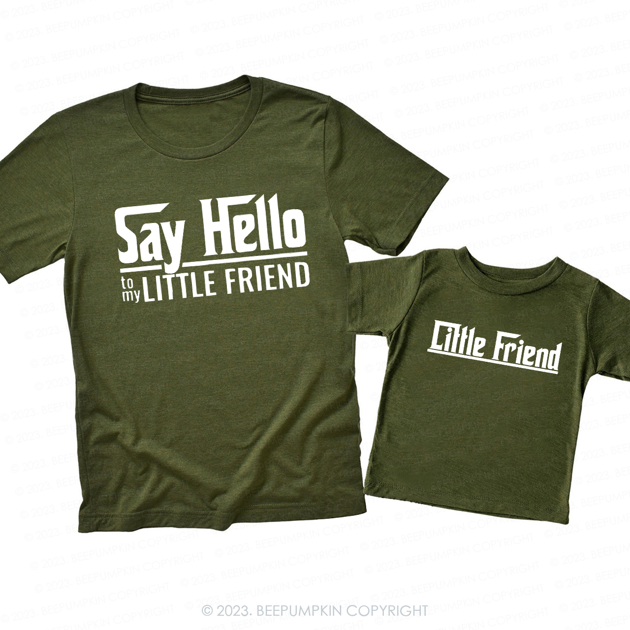 Say Hello To My Little Friend Matching T-Shirts For Dad&Me