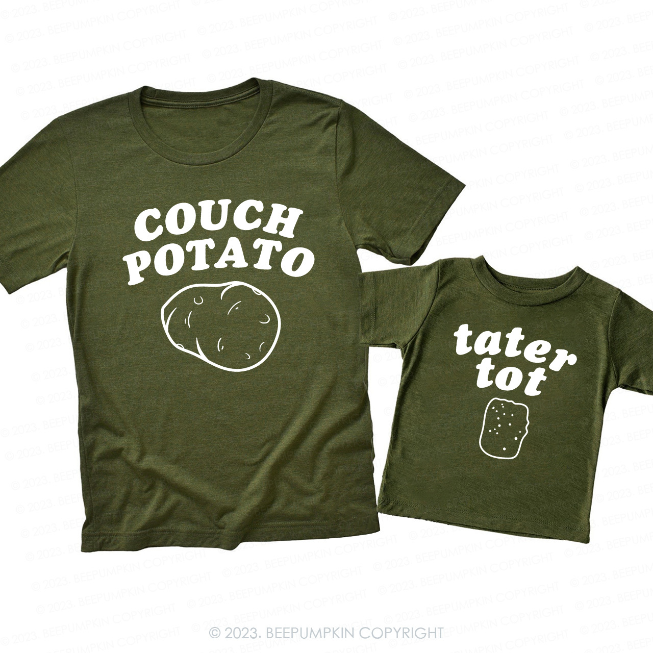 COUCH POTATO & Tater Tot Matching T-Shirts For Dad&Me