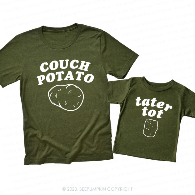 COUCH POTATO & Tater Tot Matching T-Shirts For Dad&Me
