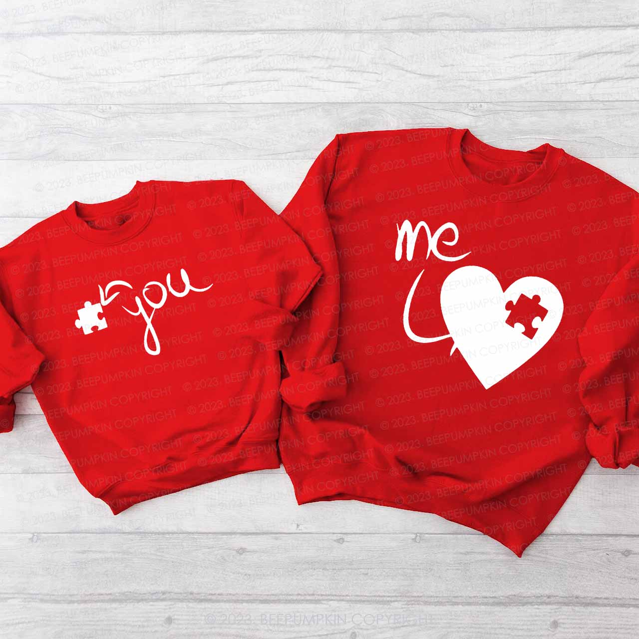 Heart Puzzle Valentine's Family Matching Sweatshirt