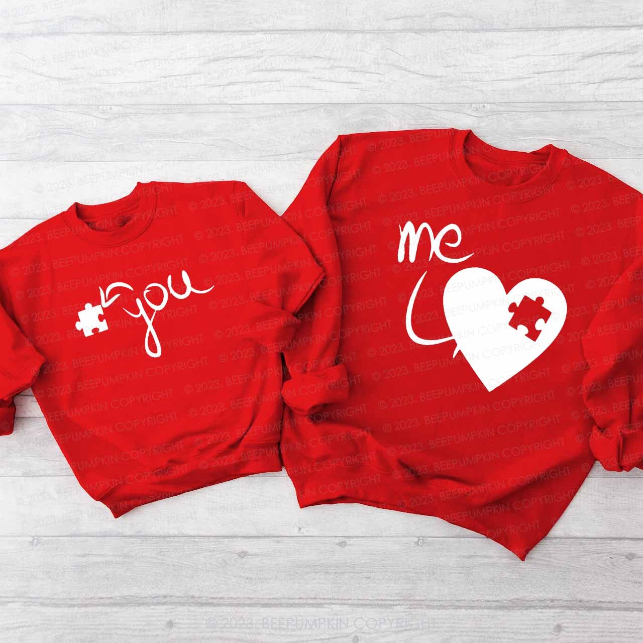 Heart Puzzle Valentine's Family Matching Sweatshirt