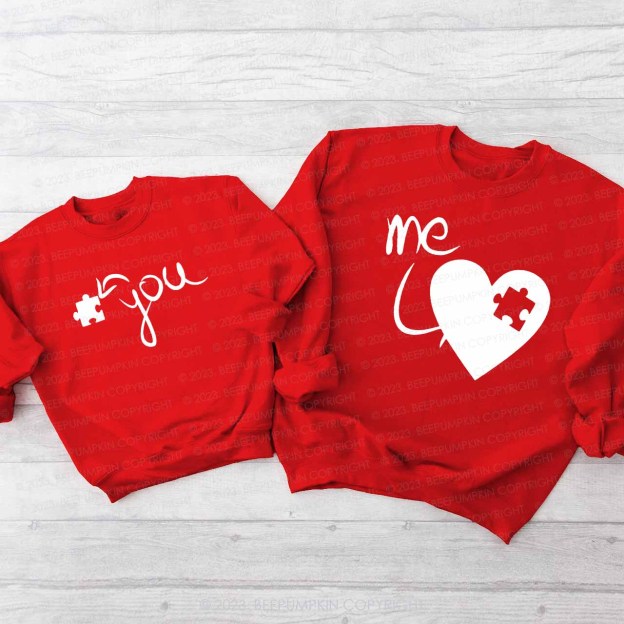 Heart Puzzle Valentine's Family Matching Sweatshirt