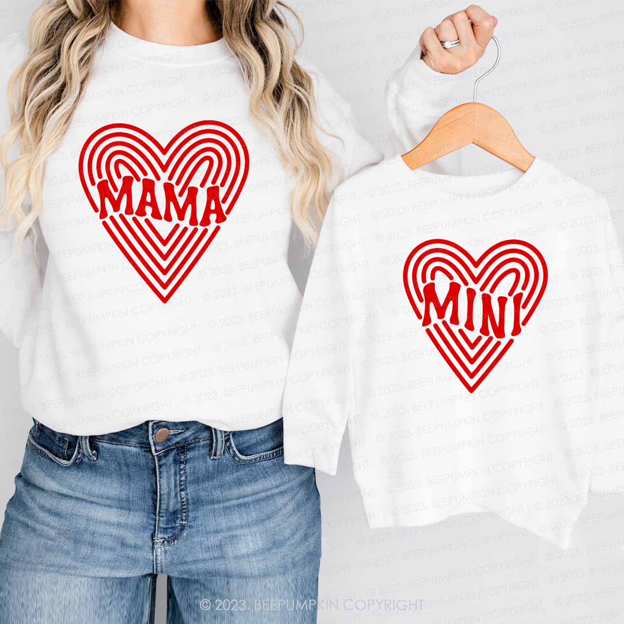 Mama Mini Dizziness Valentine's Family Matching Sweatshirt