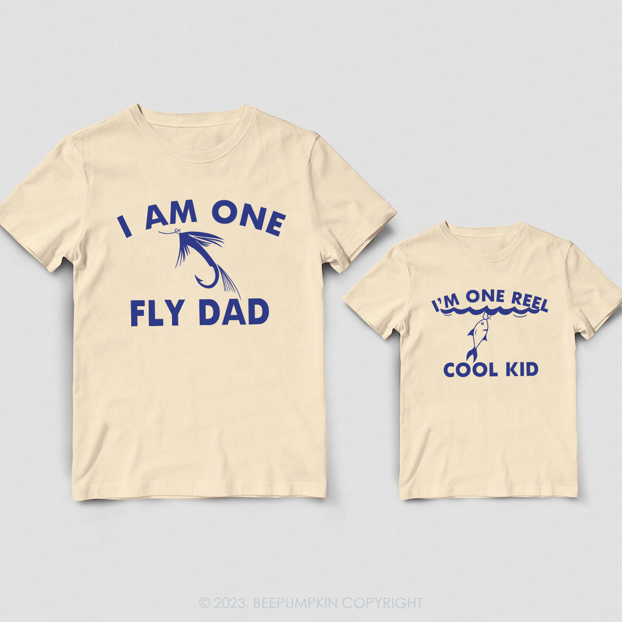 I'm One Fly Dad And I'm One Reel Cool Kid Dad & Me Matching T-Shirts
