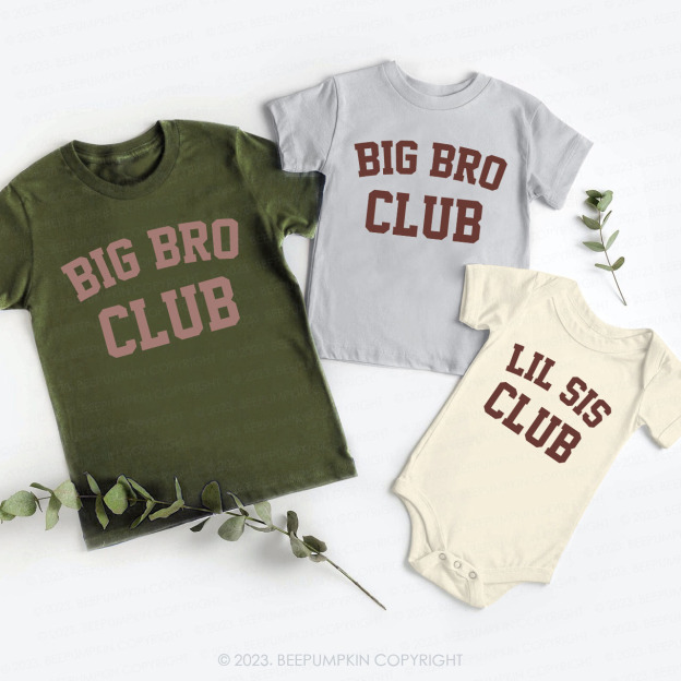 Big Bro Club Matching Sibling T-Shirts