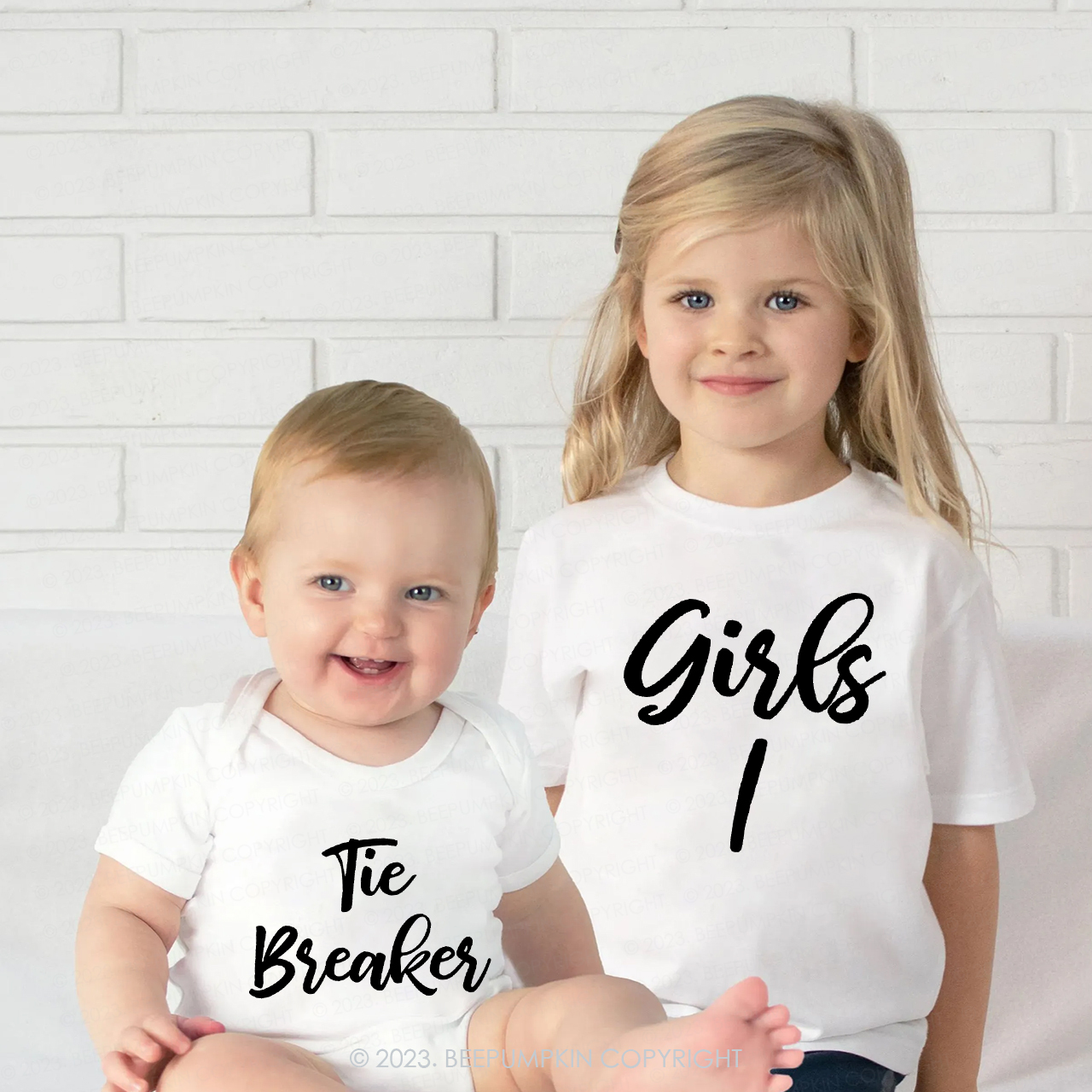 Tie breaker Boys Girls Matching Sibling T-Shirts