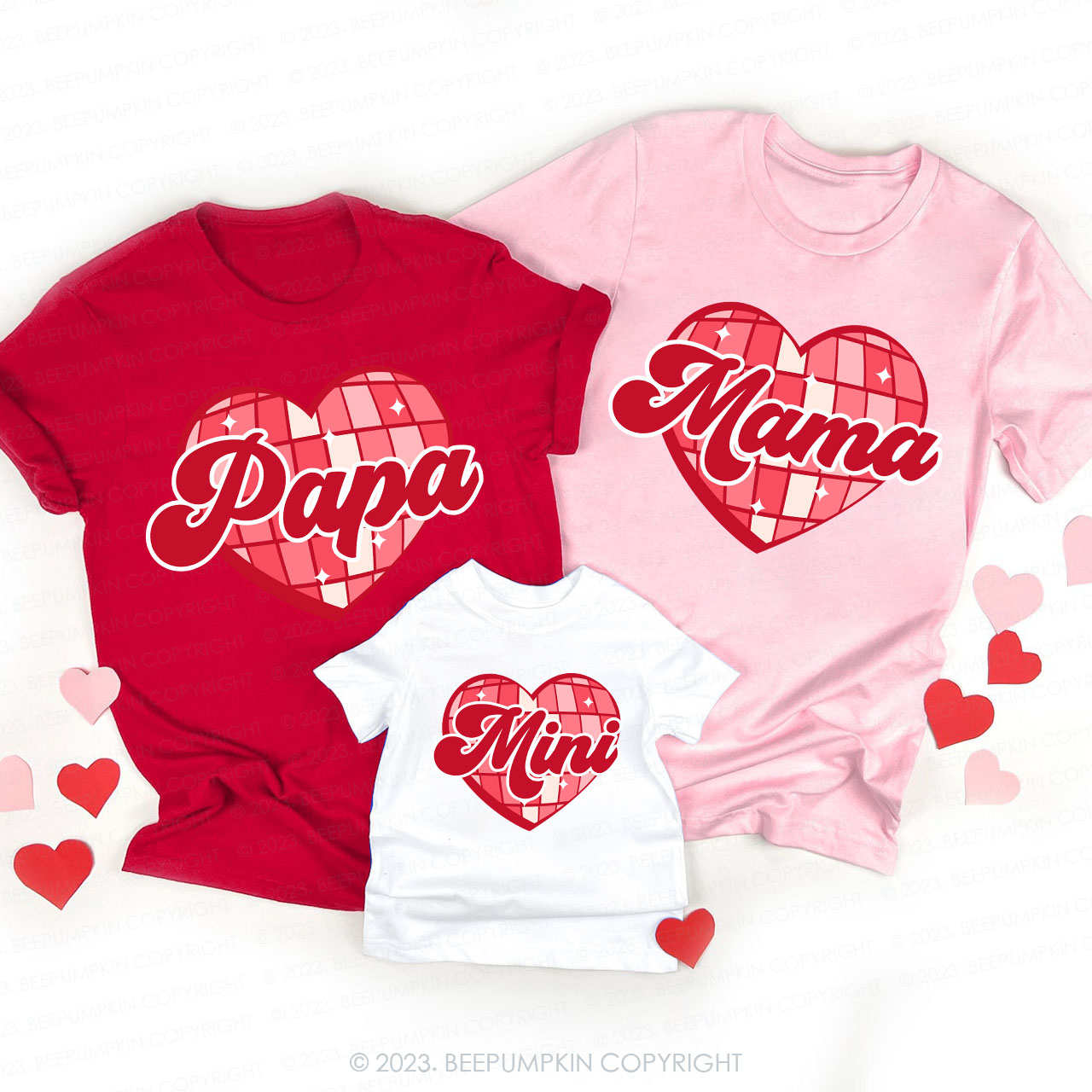 Personalized Checkerboard Hearts Matching Valentine��s Shirts