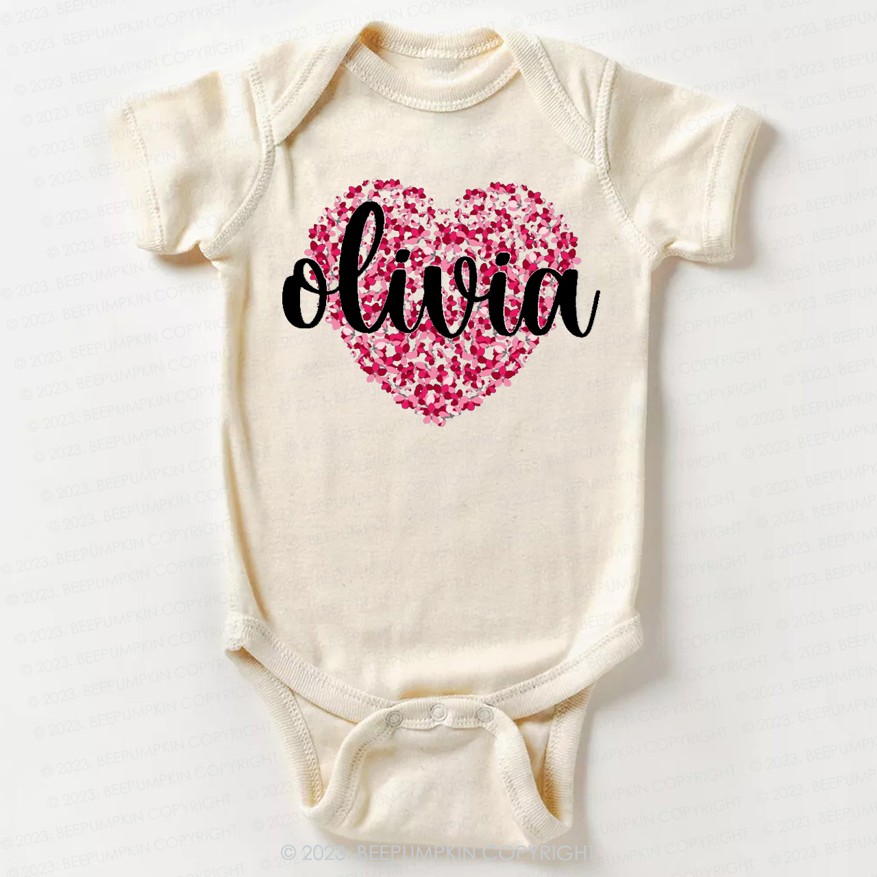 Personalized Floral Valentines Day Bodysuit For Baby