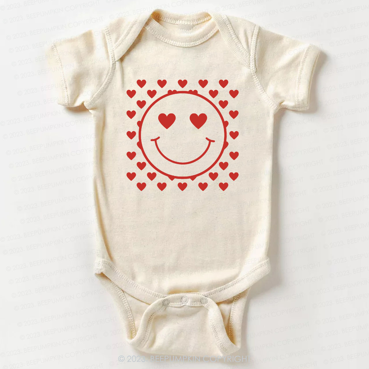 Love Smile Face Valentines Day Bodysuit For Baby