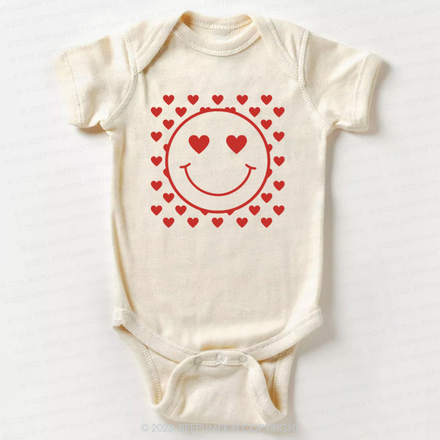 Love Smile Face Valentines Day Bodysuit For Baby