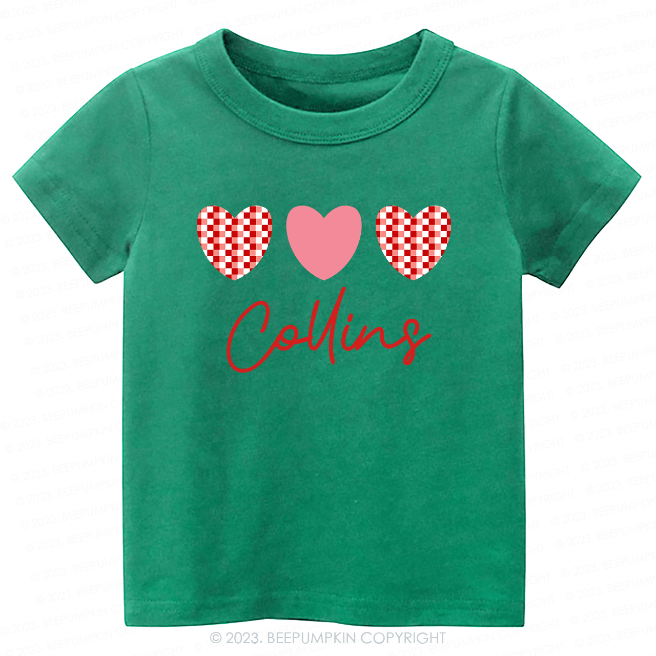 Plaid Heart Valentine's Day Kids Tees