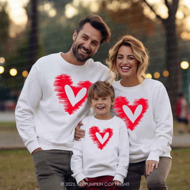 Couple Doodle Hearts Matching Valentine��s Sweatshirt