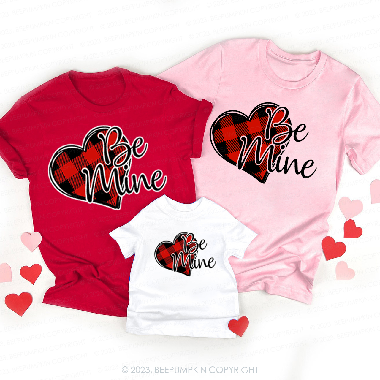 Checkerboard Be Mine Matching Valentine��s Shirts