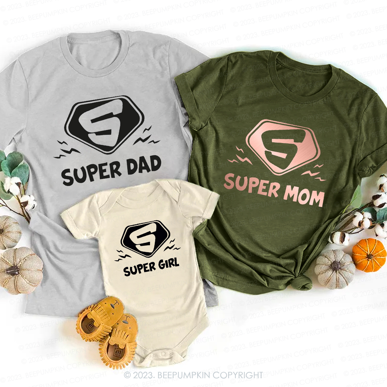 Super Dad Mom Kid Family Matching Shirts