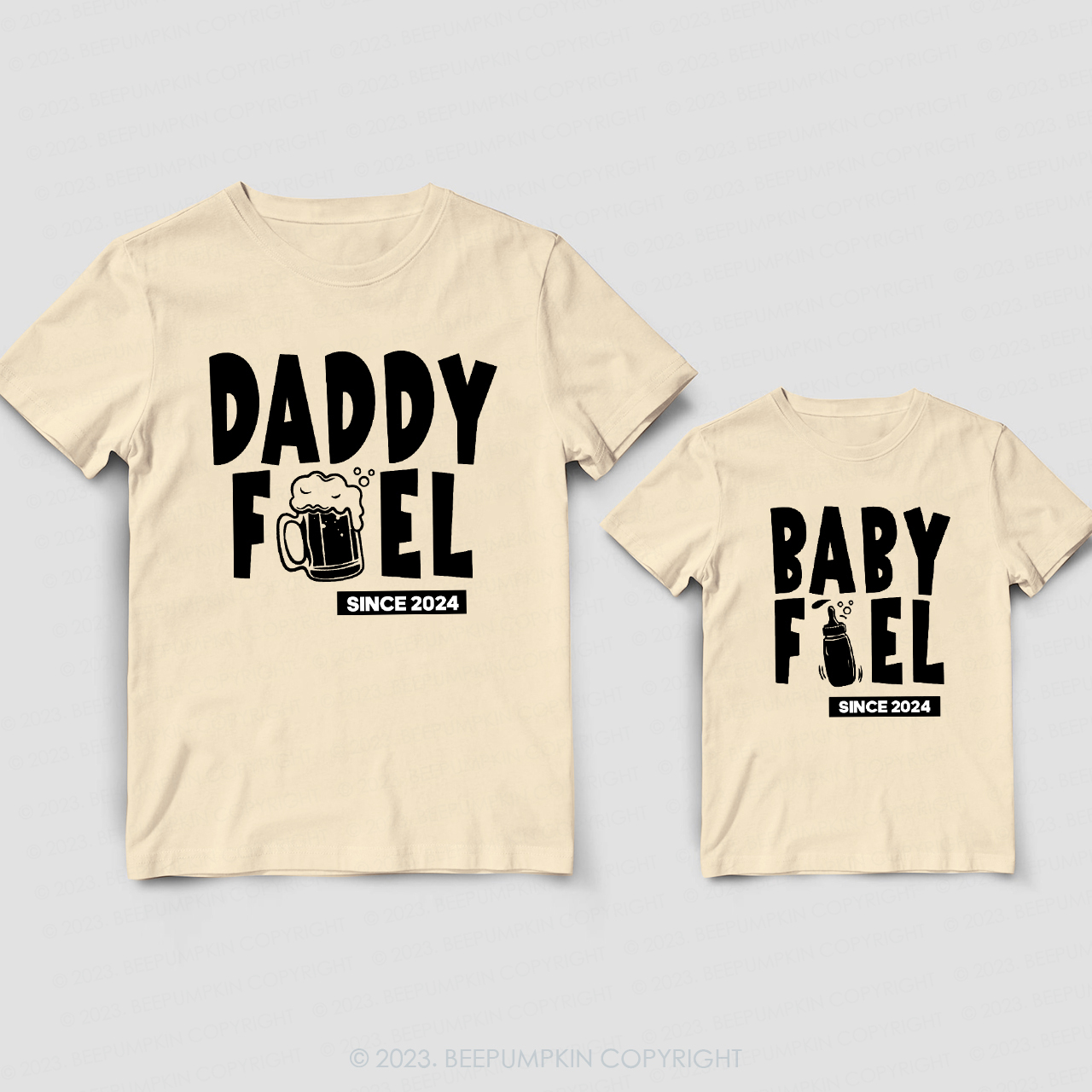 Daddy Fuel Baby Fuel Drinking Buddies Dad & Me Matching T-Shirts