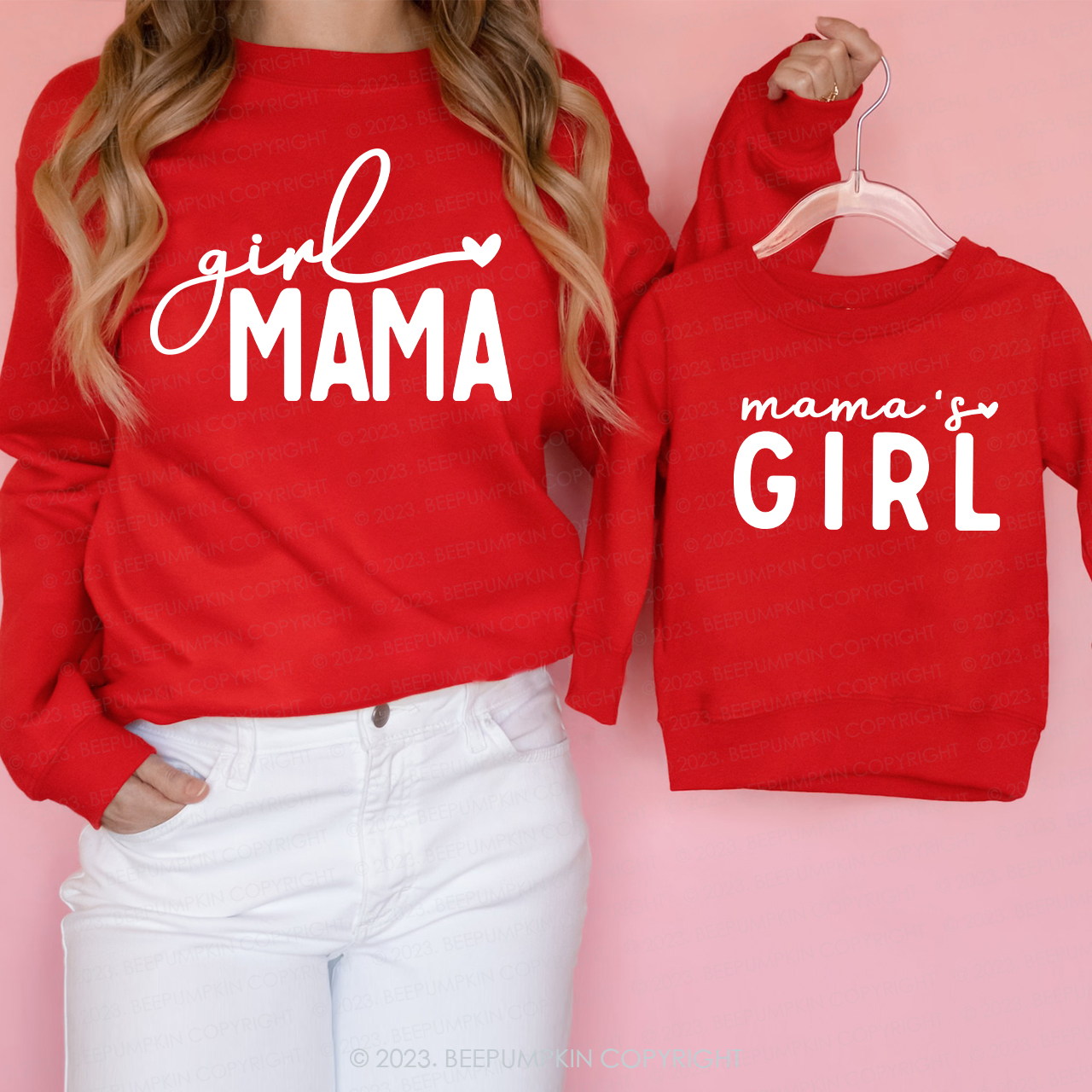 Girl Mama and Mama's Girl Matching Valentine's Day Gift Sweatshirts