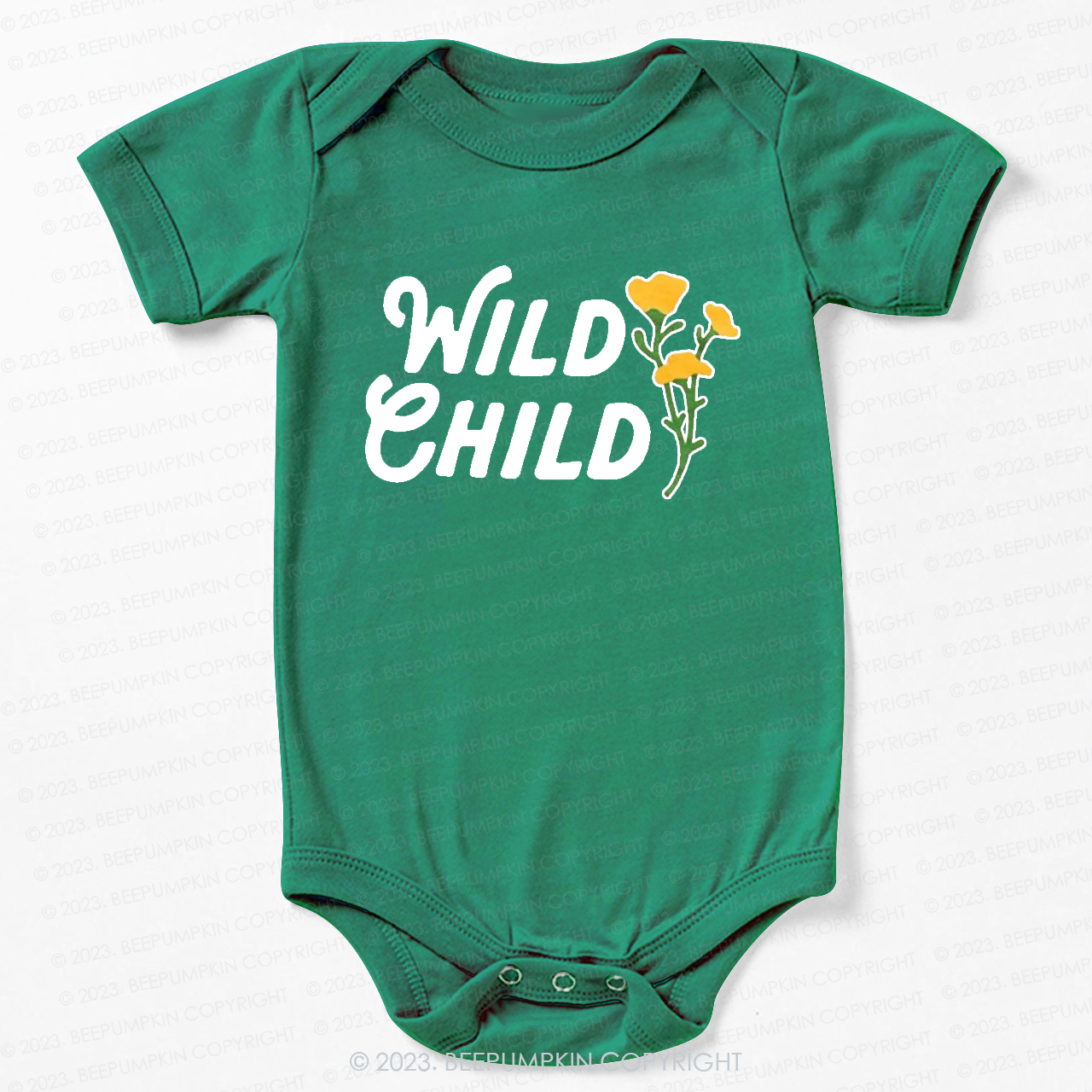 Wild Child Yellow Flowers  Bodysuit For Baby