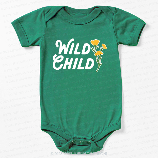 Wild Child Yellow Flowers  Bodysuit For Baby