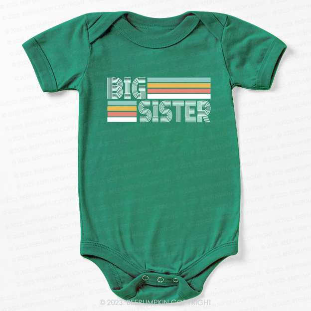 Retro Big Sister Vintage Natural Bodysuit For Baby
