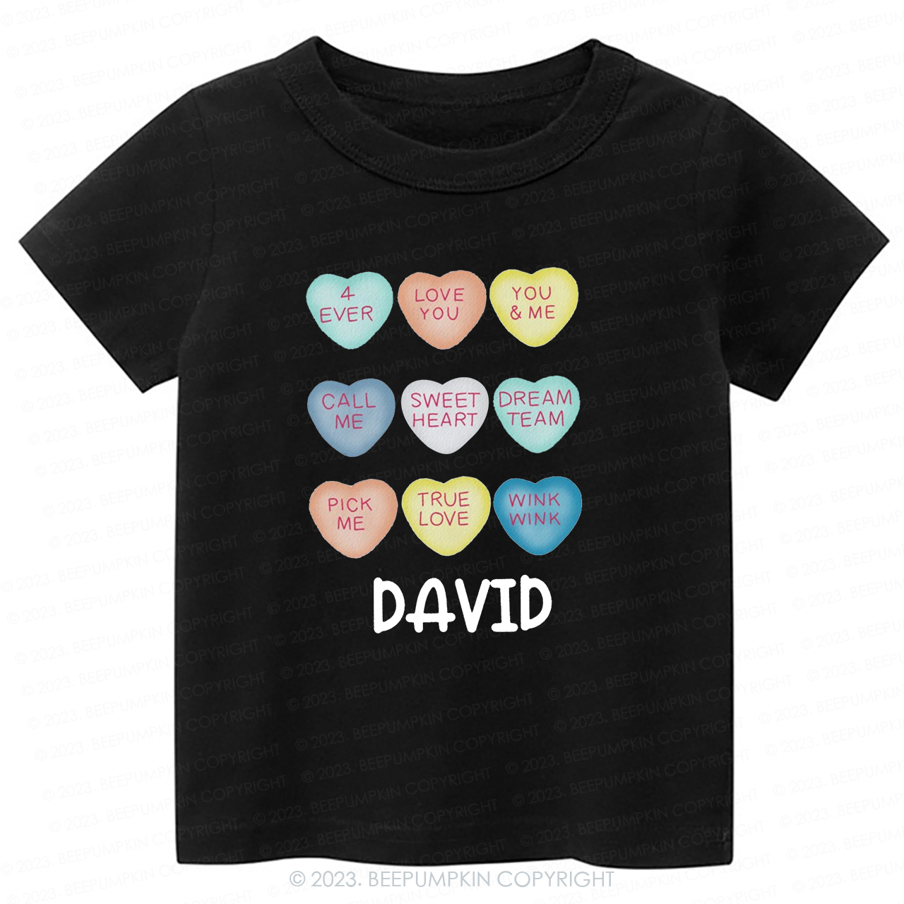 Personalized Colourful Valentine Heart -Toddler Tees