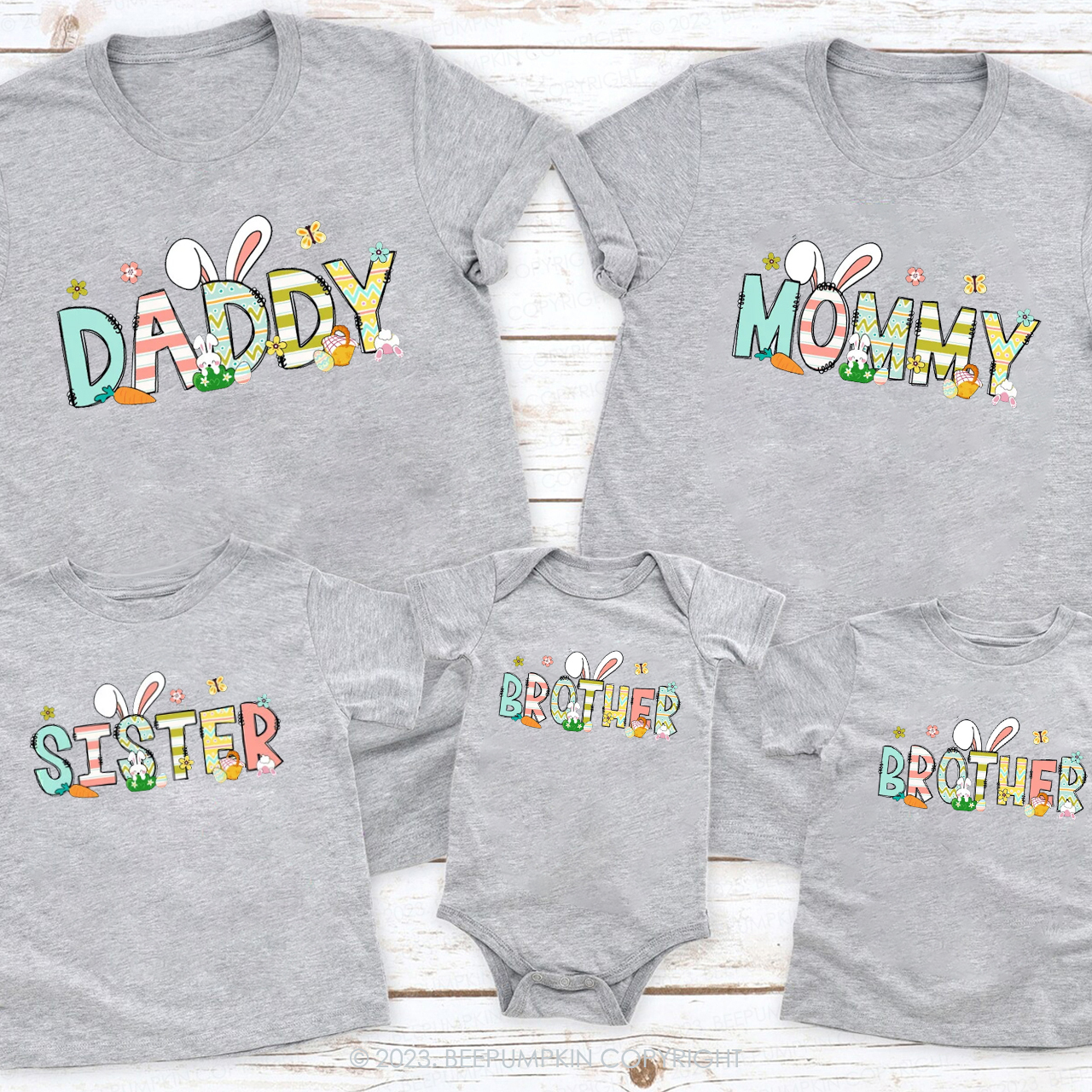 Custom Easter Bunny Family Matching Shirts