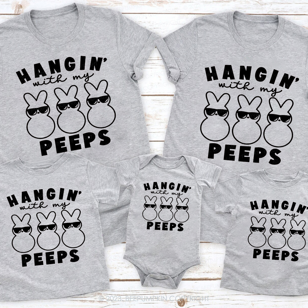 Hangin With My Peeps Matching Group Easter Shirts