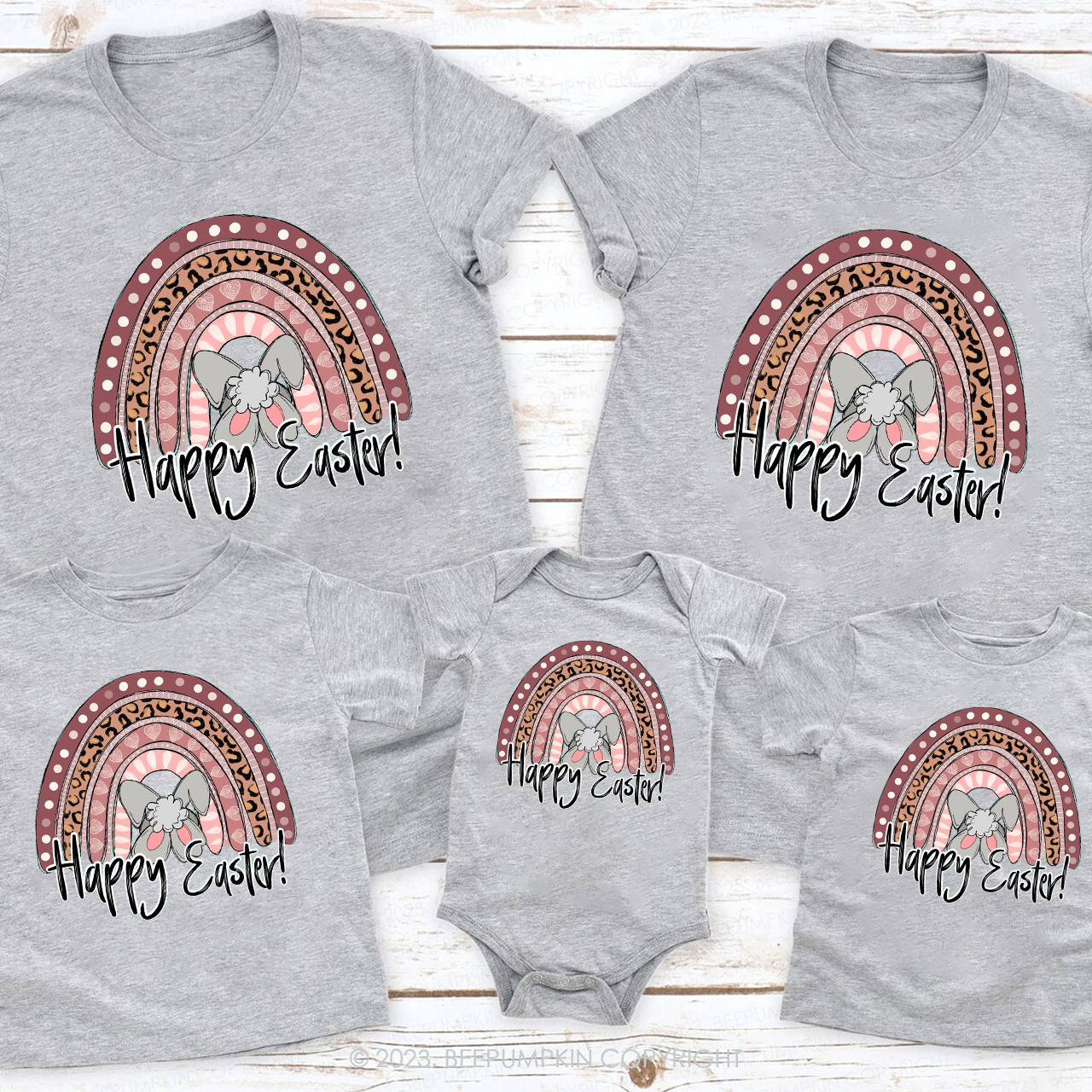 Happy Easter Rainbow Matching Shirts