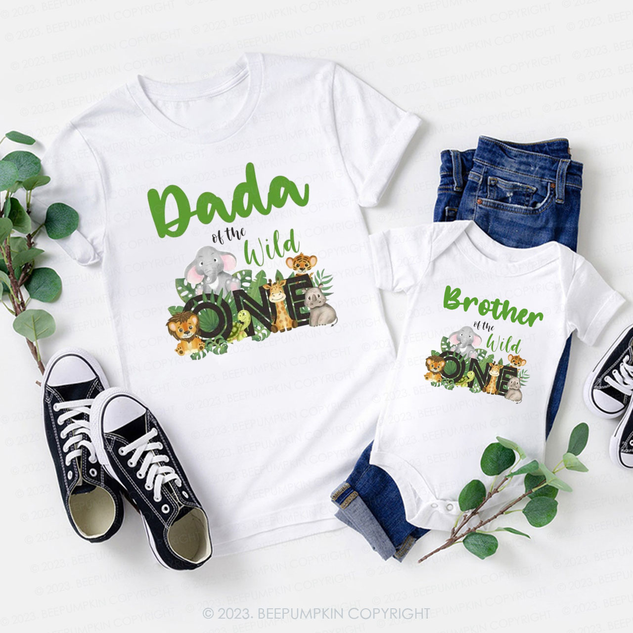  Jungle Safari Wild One Family Matching Shirts