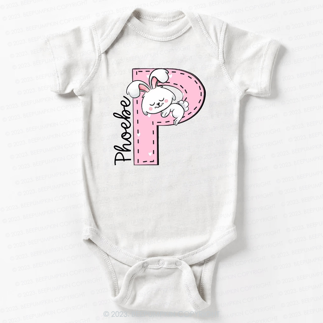 Custom Name Easter Bunny Bodysuit For Baby