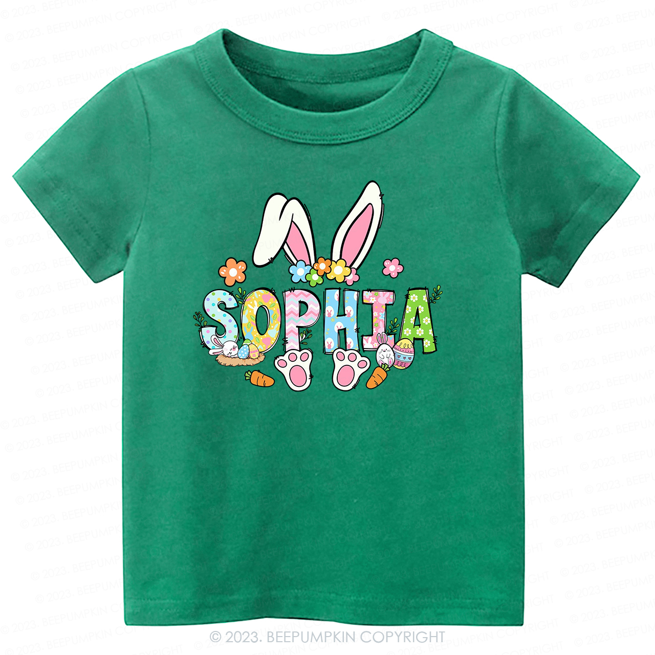 Flowers Personalized Name Easter -Toddler Tees