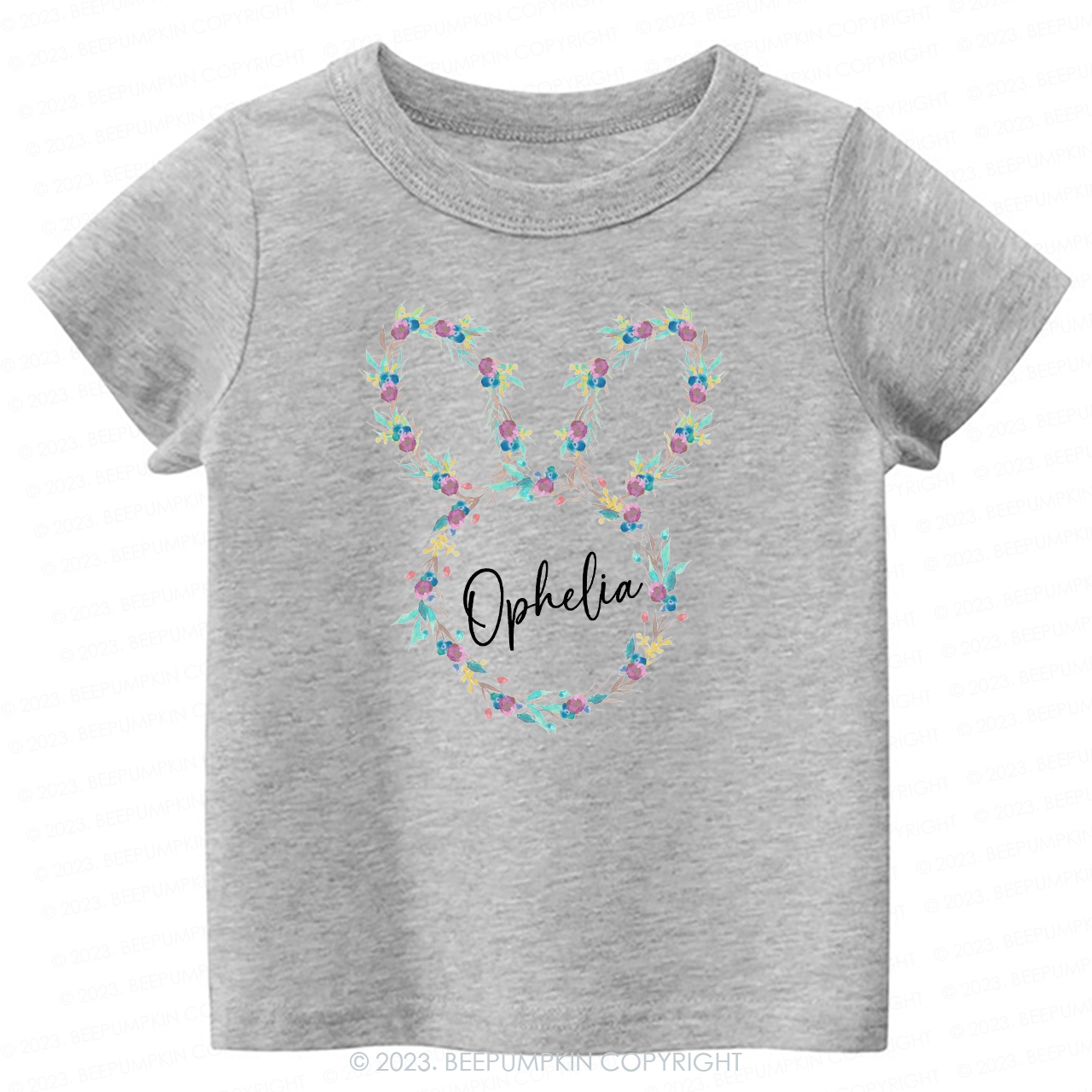 Floral Bunny Head Easter -Toddler Tees