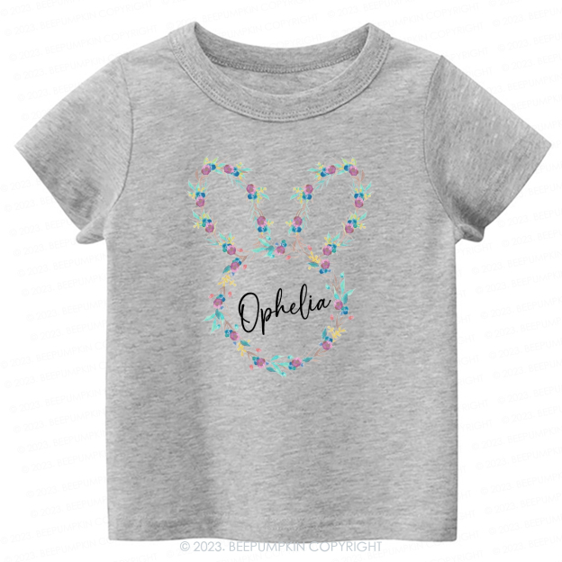 Floral Bunny Head Easter -Toddler Tees