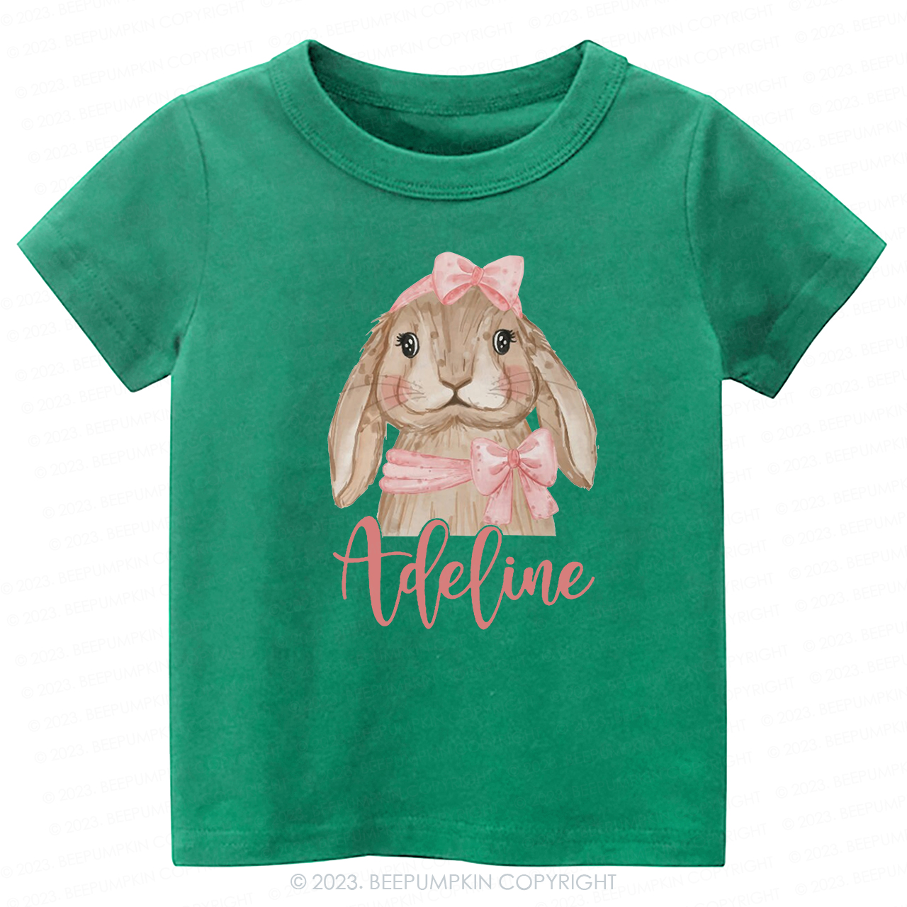 Easter Pink Bow Bunny -Toddler Tees