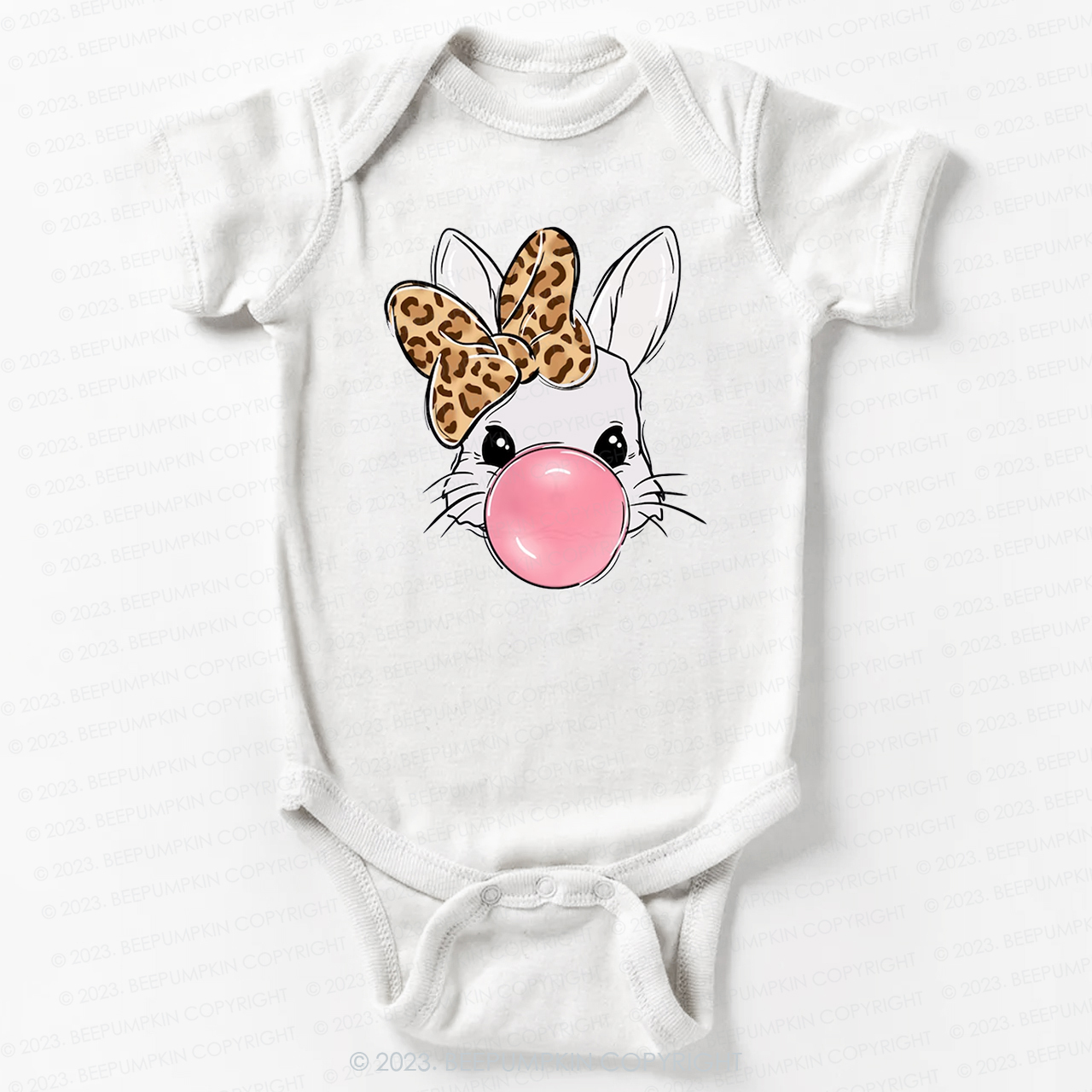 Bubble Gum Bunny Bodysuit For Baby