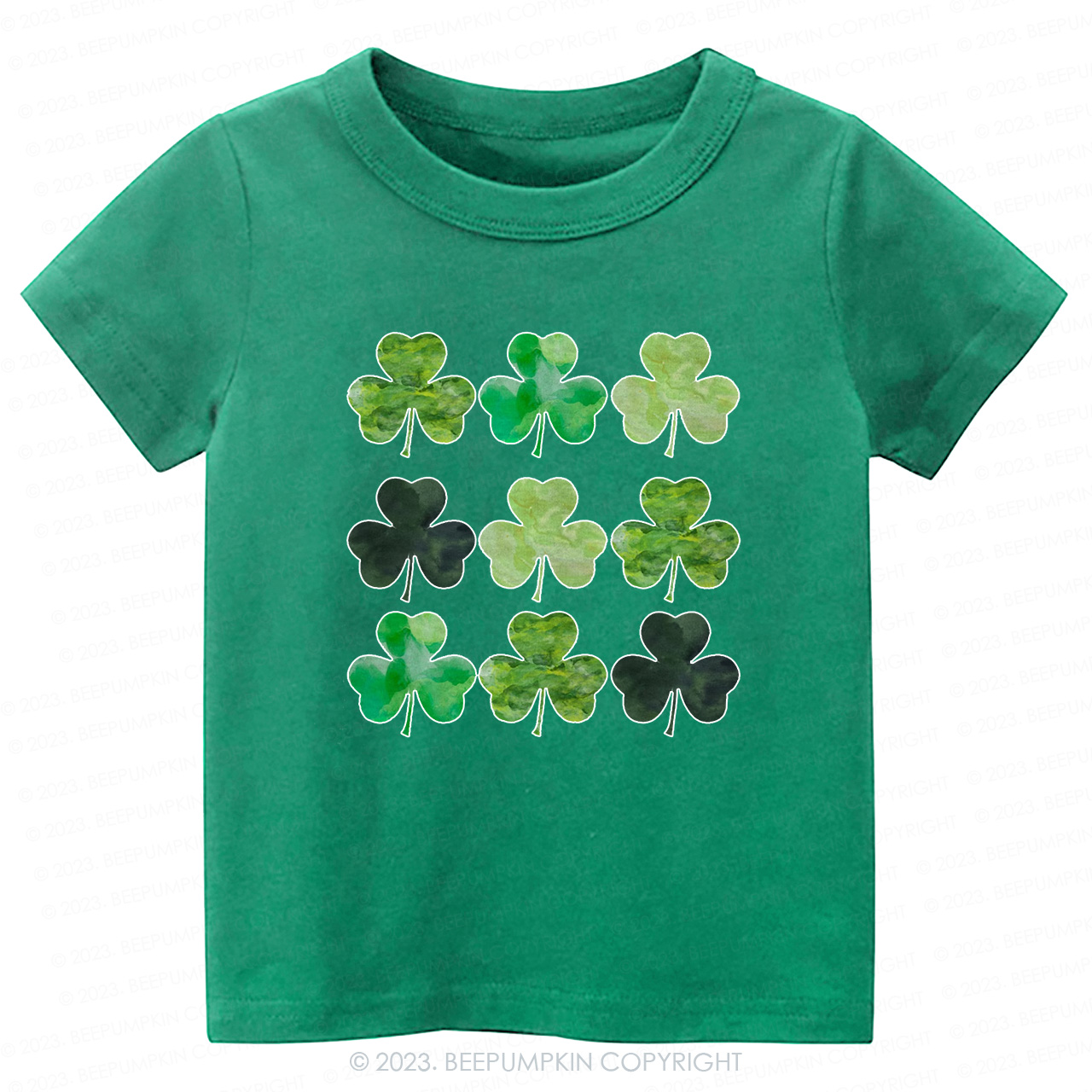 Watercolor Clovers St.Patricks Day-Toddler&Kids Tees