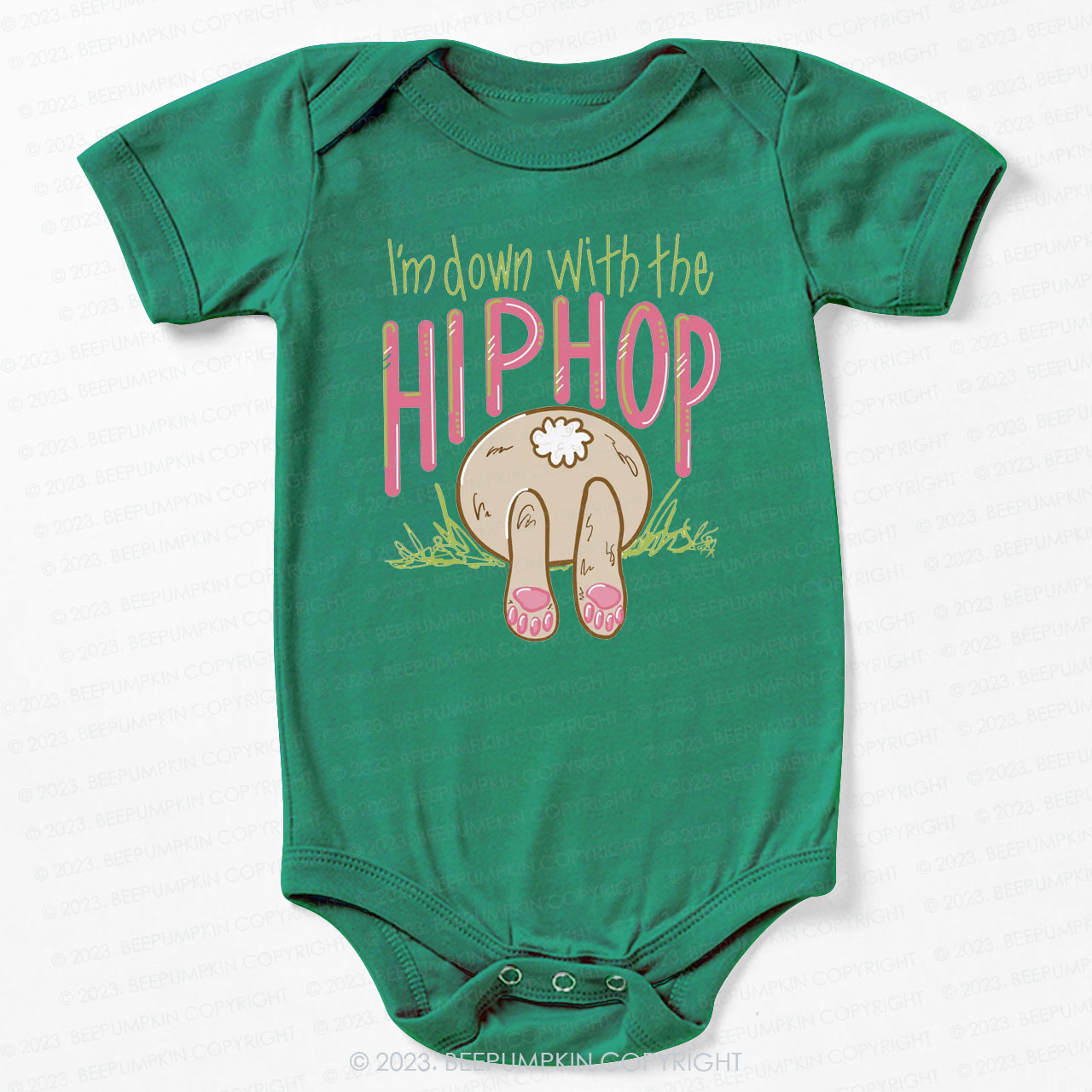 Hip Hop Bunny Tail St.Patricks Day Bodysuit For Baby
