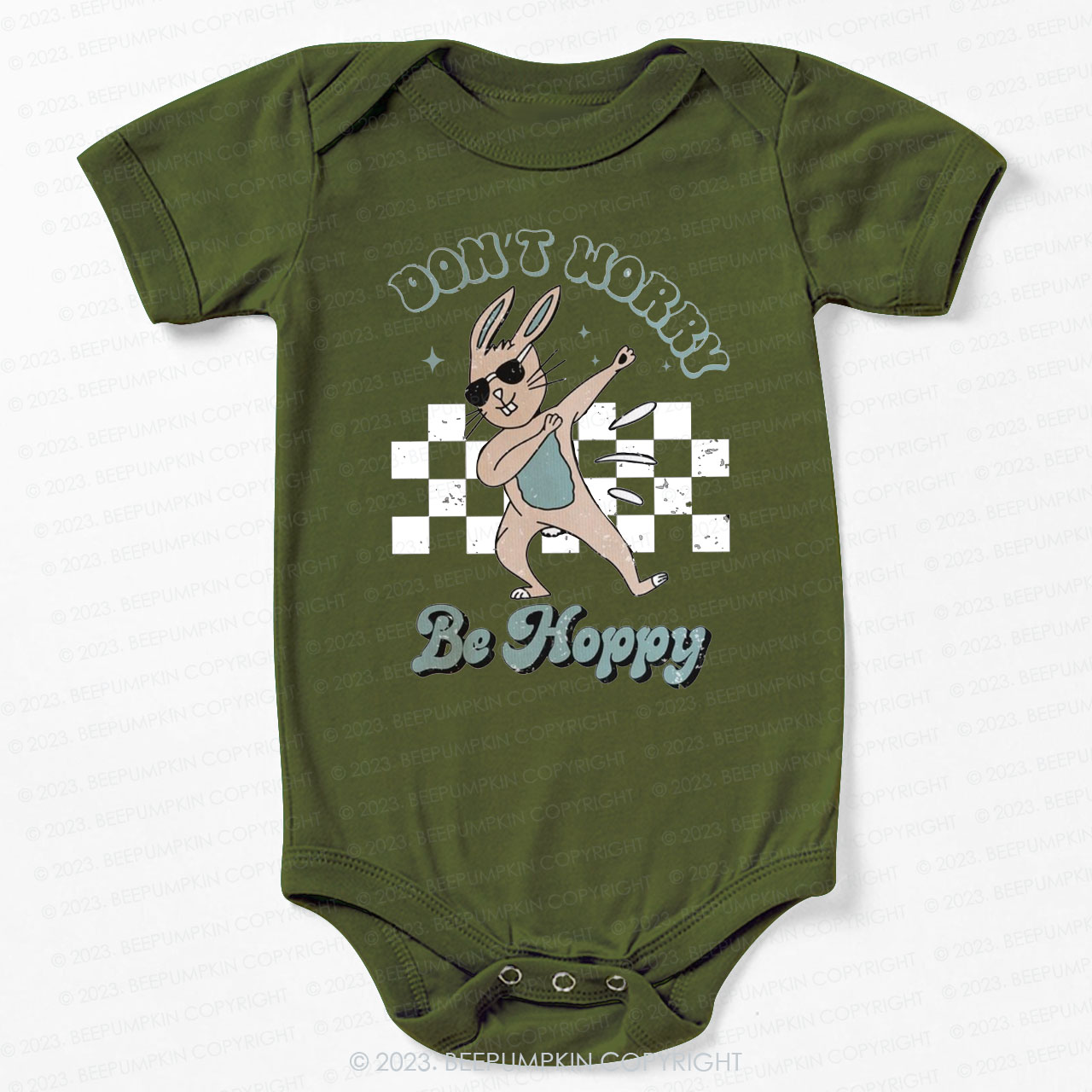 Dont Worry Be Hoppy Easter Bodysuit For Baby