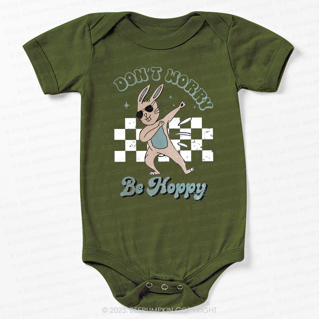 Dont Worry Be Hoppy Easter Bodysuit For Baby