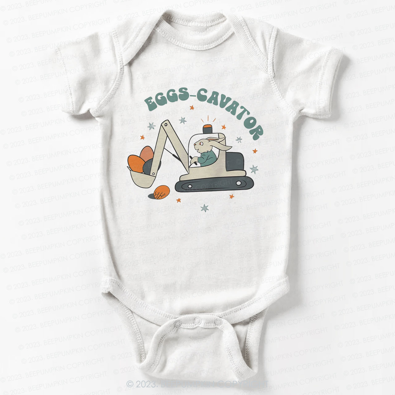 Eggs Cavator Construction Easter Bodysuit For Baby