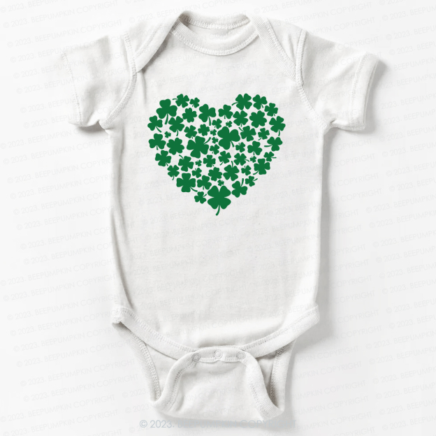 Shamrock Heart St.Patricks Day Bodysuit For Baby