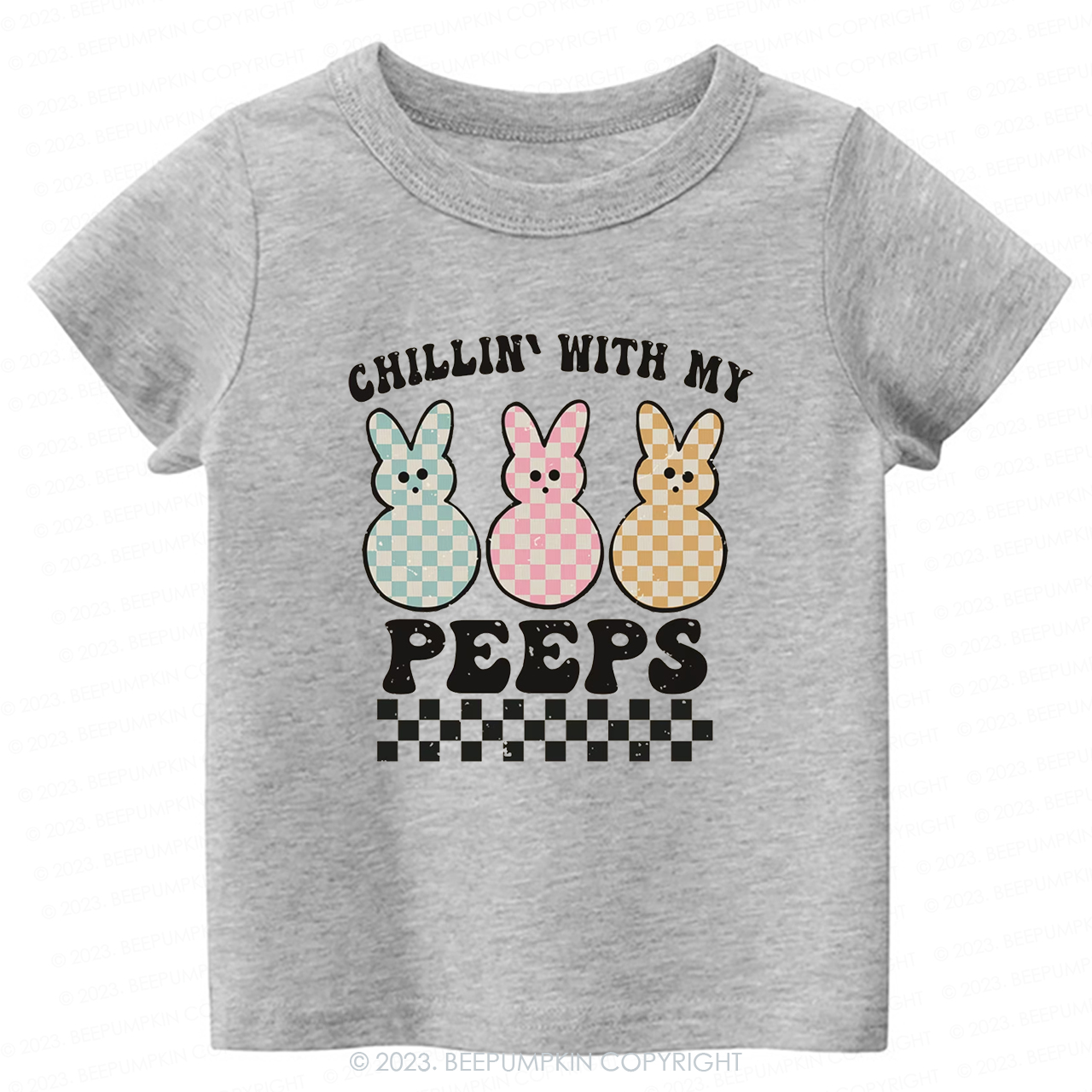 Retro Kids Easter Shirt - Chillin' With My Peeps