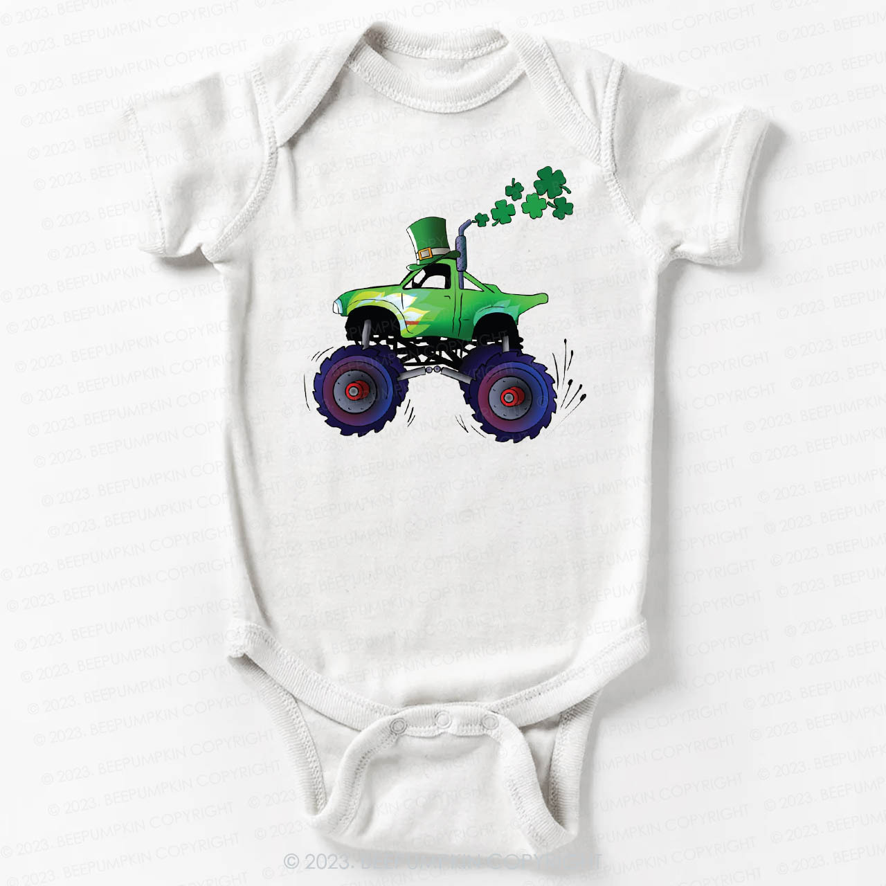 Pretty Lucky Clover St.Patricks Day Bodysuit For Baby