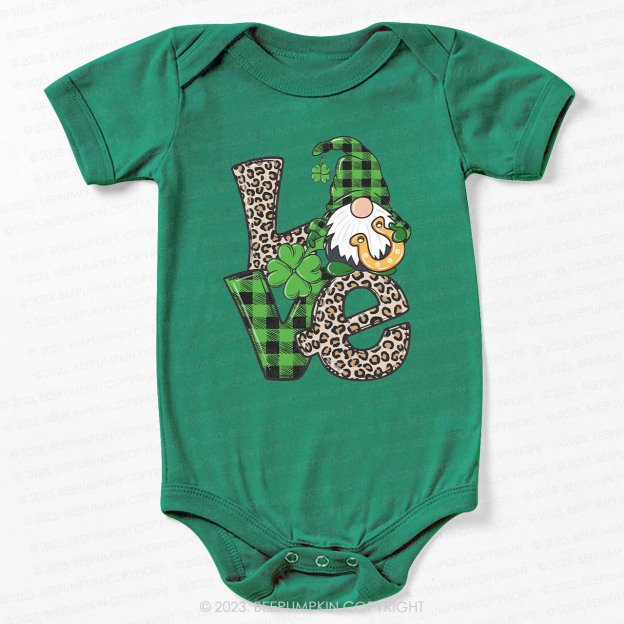 Love Gnomes St.Patricks Day Bodysuit For Baby